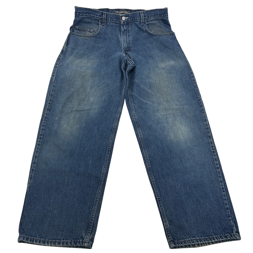 Levi's SilverTab Jeans Mens 34x32 Blue Baggy Fit Wide Leg Denim Streetwear Y2K